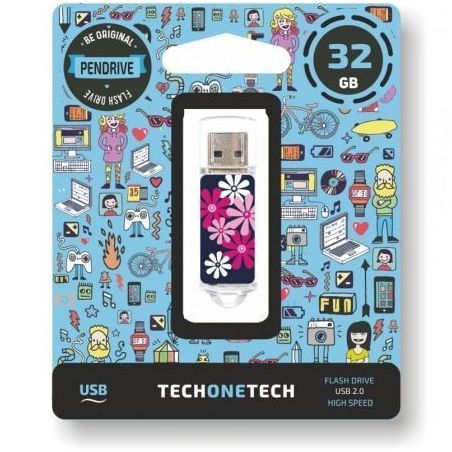 Pendrive 32GB Tech One Tech Flower Power USB 2.0 TEC4017-32TECH ONE TECH