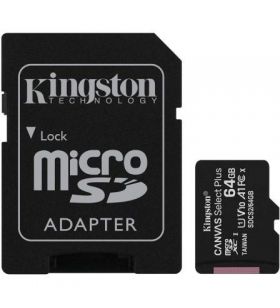 Cartão de memória microSD XC Kingston CANVAS Select Plus 64GB com adaptador SDCS2/64GBKINGSTON