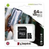 Tarjeta de Memoria Kingston CANVAS Select Plus 64GB microSD XC con Adaptador SDCS2/64GBKINGSTON