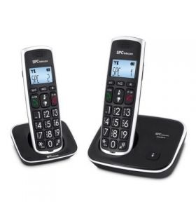 Teléfono inalámbrico spc comfort kaiser 7609n/ pack duo/ negro SPC