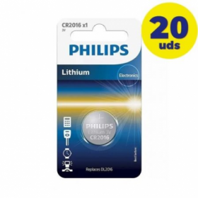 Pacote de 20 baterias tipo botão Philips CR2016 CR2016/01B 20UPHILIPS