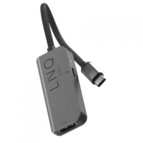 Docking USB Tipo-C LINQ LQ47999/ 1x usb tipo-c macho/ 1x hdmi 4k hembra/ usb tipo-c pd/ 15cm/ gris