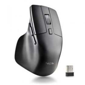 Wireless mouse by bluetooth ngs hit-rb/ rechargeable battery/ up to 1600 dpi/ black